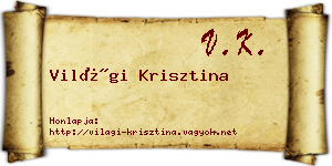 Világi Krisztina névjegykártya